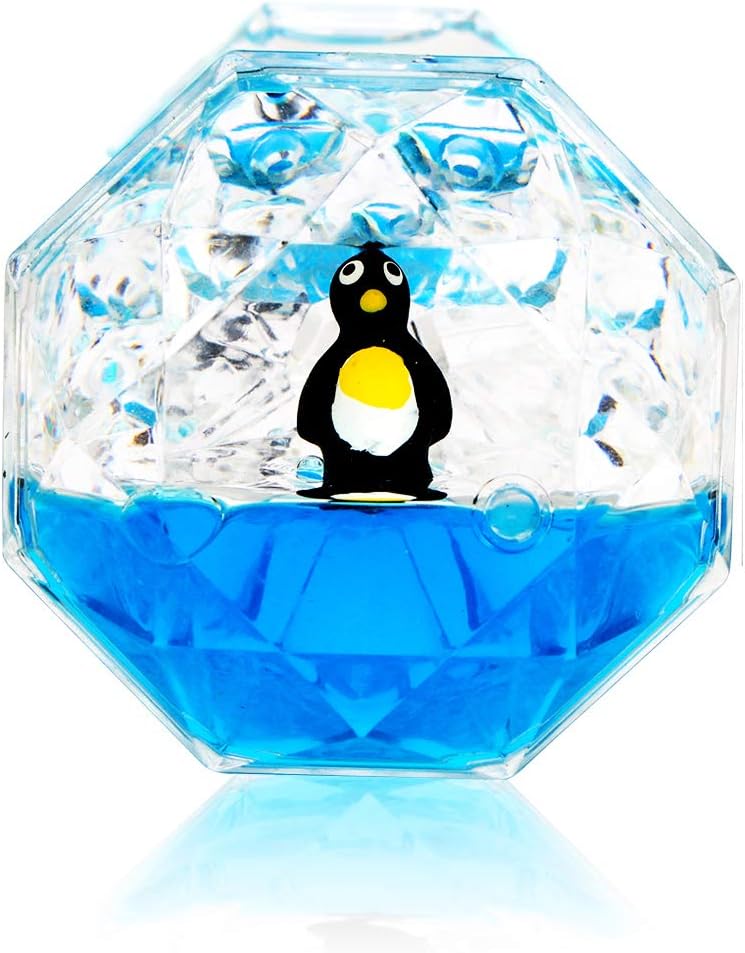 YUE MOTION Liquid Motion Bubbler Timer/Diamond Shaped Liquid Timer for Fidget Toy,Autism Toys, Children Activity, Calm Relaxing,Penguin Desk Toys and Home Ornament