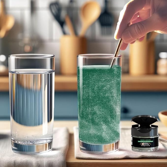 Brew Glitter Dark Green Edible Drink Glitter 1x 4g Jar for Cocktails, Beer, & Beverages