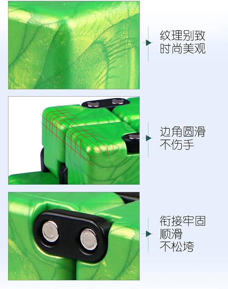 Magic Crazy Cube Stress & Anxiety Relief Toy Killing Time Fidget Toy for Kids Adults ADD ADHD (Green)