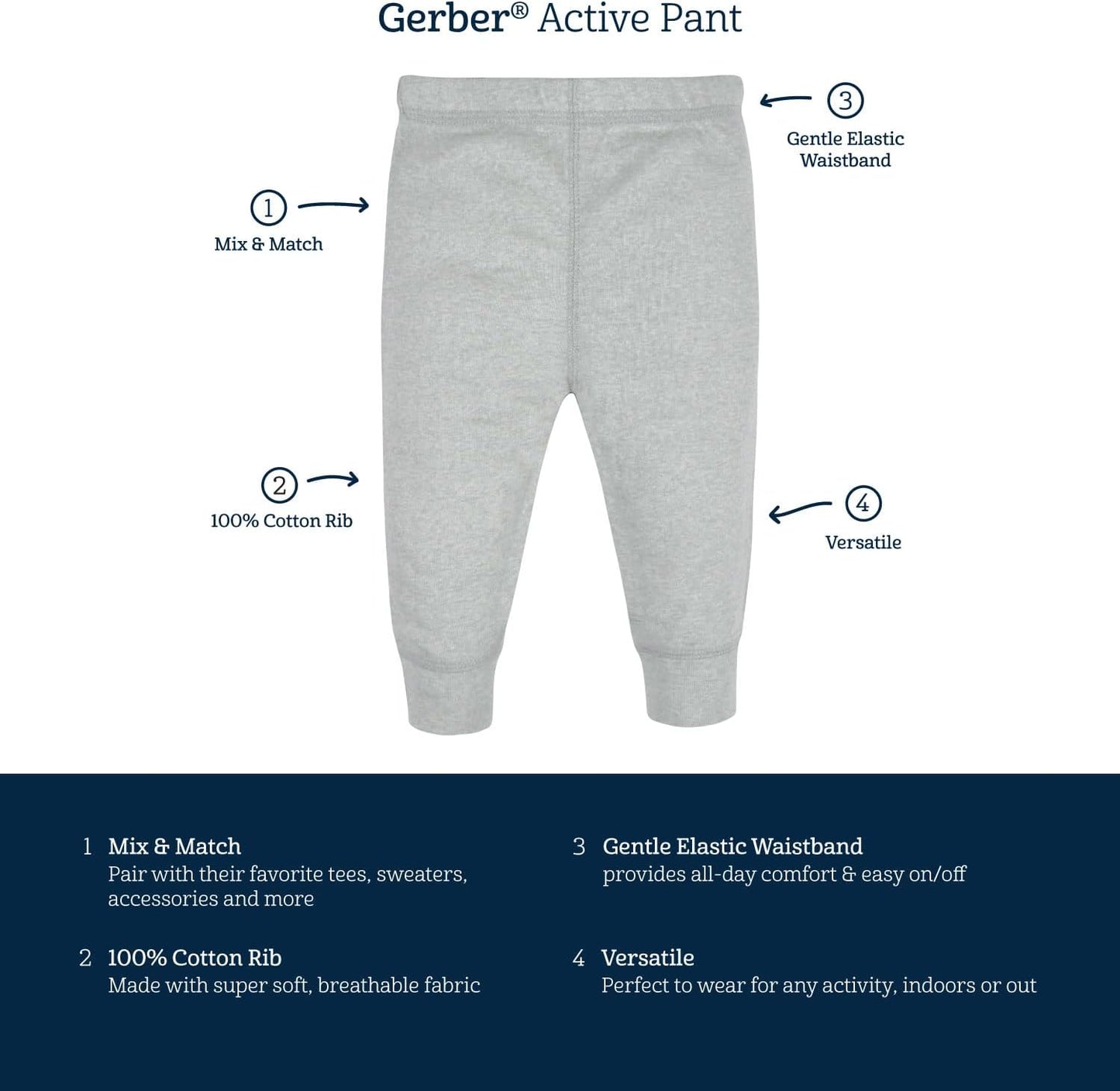 Gerber Baby Boys' Multi-Pack Pants