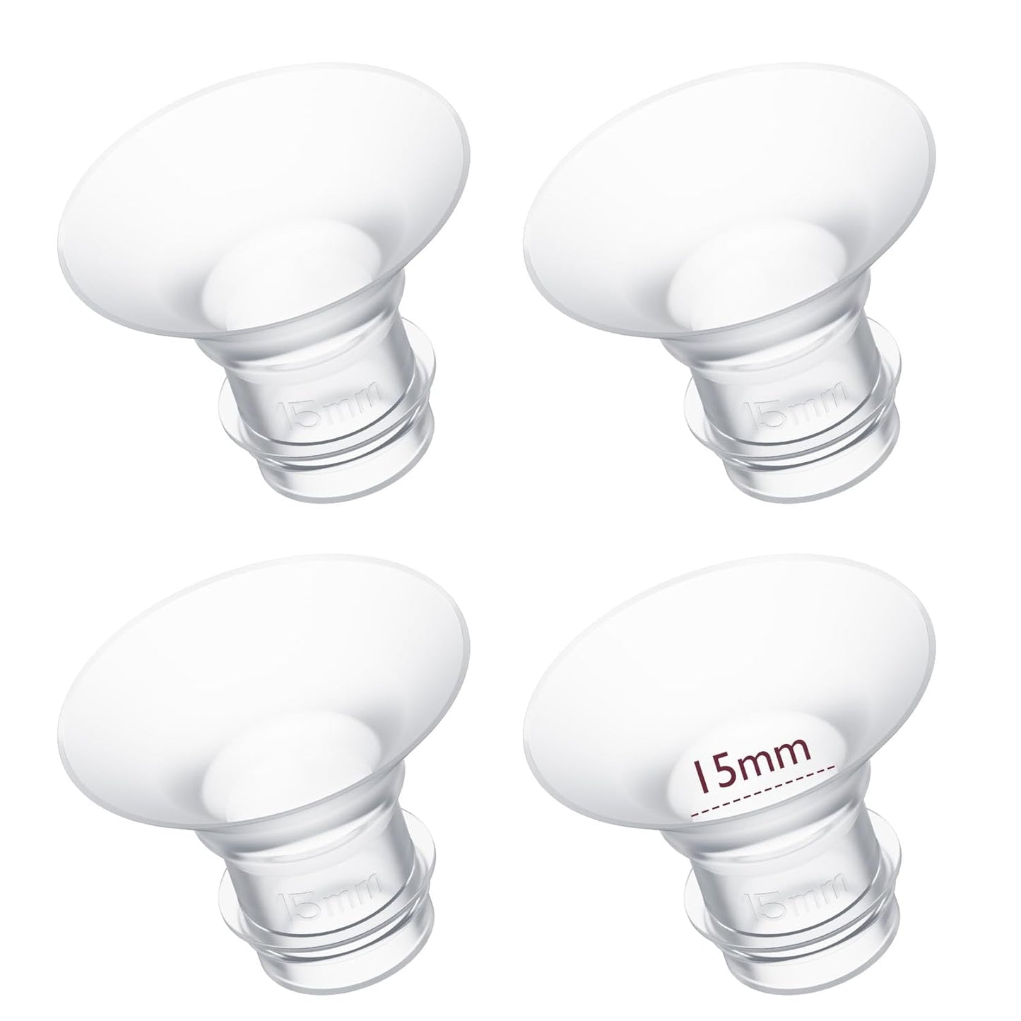 Momcozy Flange Insert 15mm Compatible with 24mm Flange/Shield of Most Pumps, Insert for Breast Pump Replacement Accessories, 4PCS 15mm