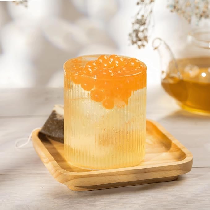 Tea Zone [1 Pound] Peach Popping Pearls, Bursting Pearls for Teas, Shakes, Smoothies, Dessert Toppings