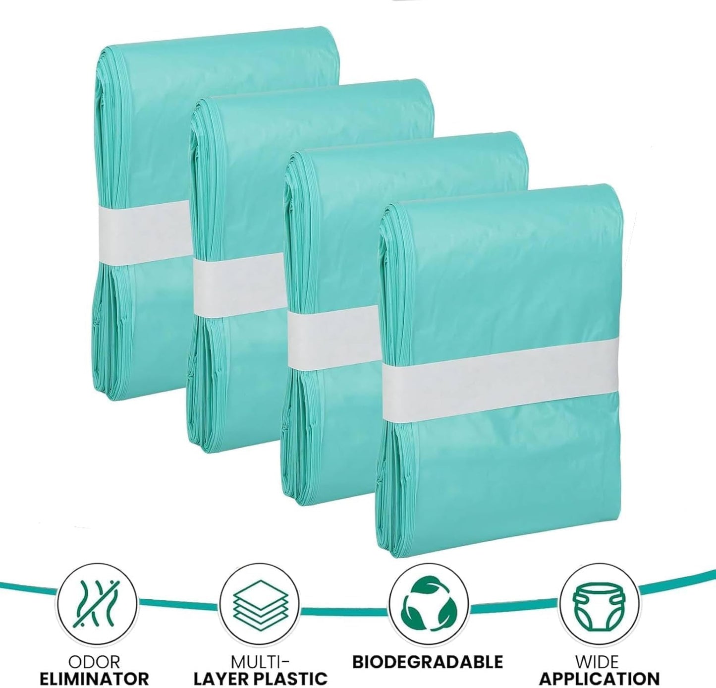 Adult Diaper Liner Refills, Compatible with Janibell Akord 280 Slim Model Pail, Odor-Seal Technology, Adult Diaper System, A Single Liner Pack Will Last Holds Up to 550 Diapers/Briefs, 6-Pack