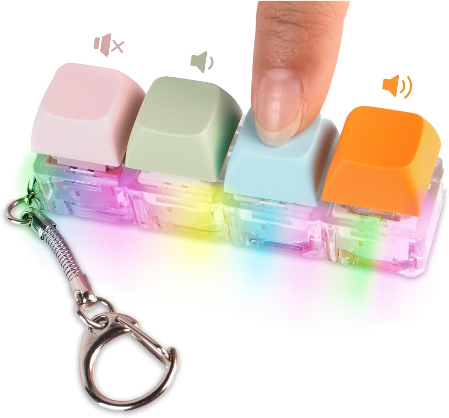 Byhoo Keyboard Fidget, 3 Types of Touch Fidget Keyboard, 3 Speed Colored Lights Keyboard Fidget Toy, Linear Keyboard Fidget Clicker, Keyboard Clicker Fidget to Relieve Stress