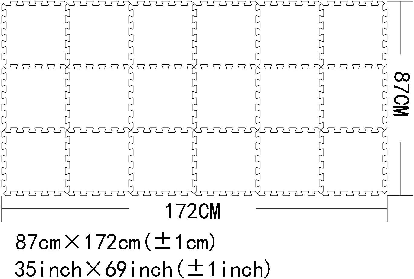 MQIAOHAM® 18 Pieces Puzzle Play Mats, Soft Baby Play Mat, Kids Interlocking Foam Floor Tiles, Toddlers Carpet Playmats G301018-104112