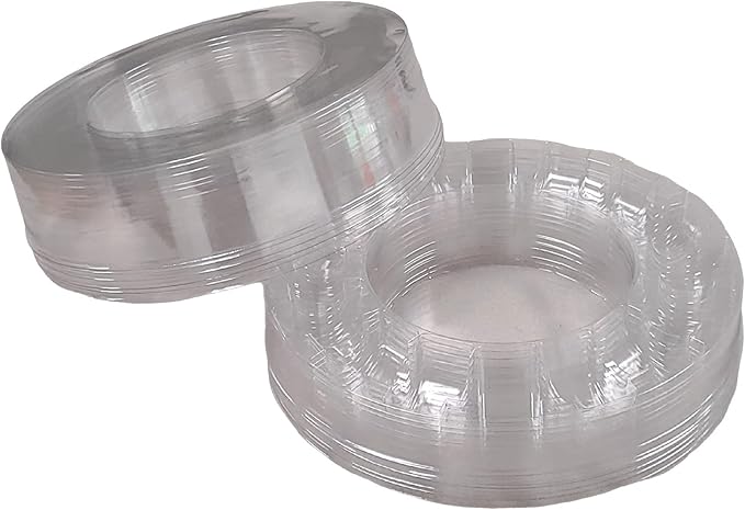 Pastry Chef's Boutique Clear Plastic Round Crown Circular French Macarons Packaging Gift Boxes - Holds 16 Macarons - Pack of 6 - PACKAGING ONLY