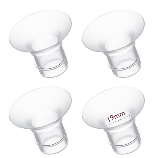 Momcozy Flange Insert 19mm Compatible with 24mm Flange/Shield of Most Pumps, Insert for Breast Pump Replacement Accessories, 4PCS 19mm