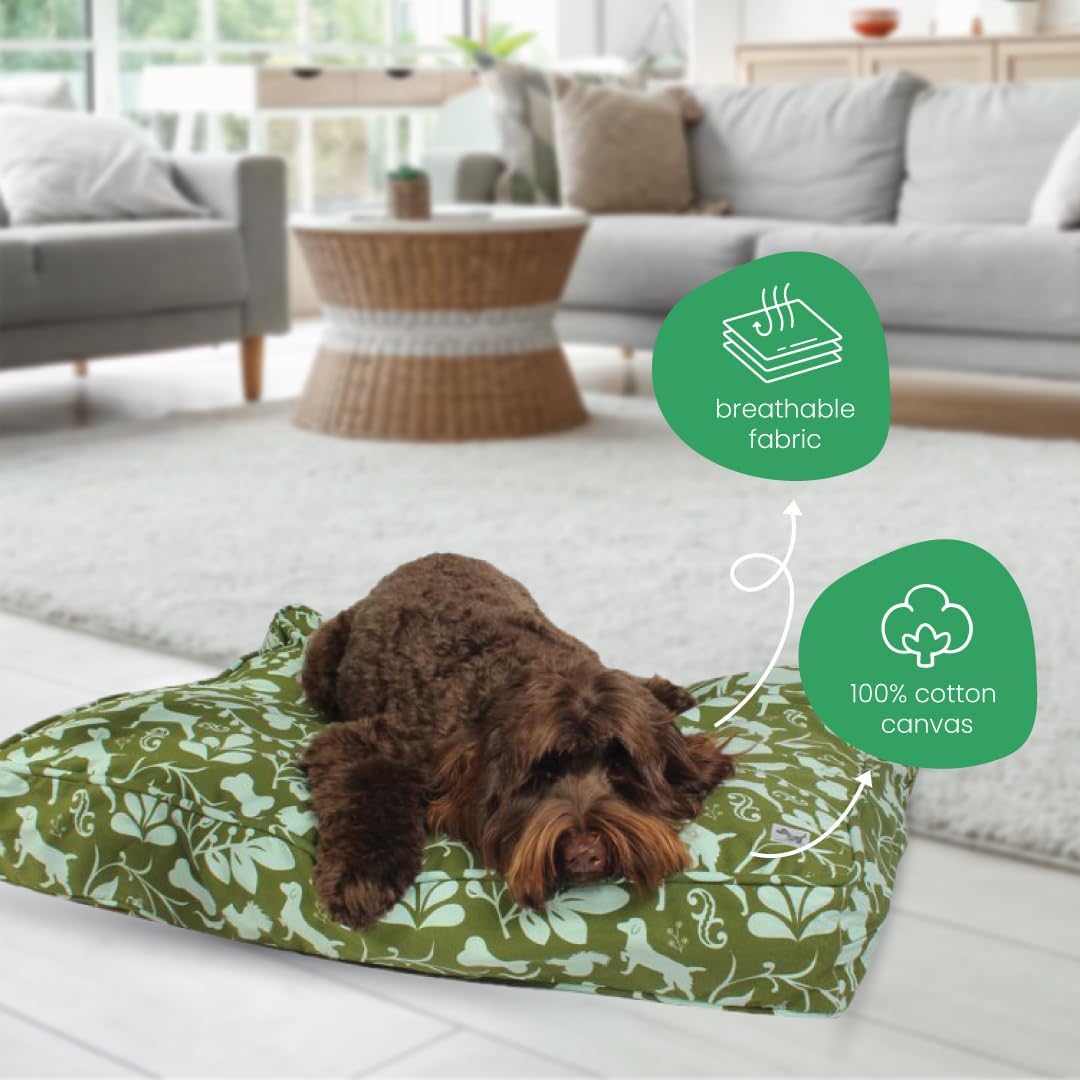 Molly Mutt Large Crib Mattress Cover - Amarillo by Morning Print - Measures 27”x52”x5”- 100% Cotton - Durable - Breathable - Sustainable - Machine Washable Dog Bed Cover