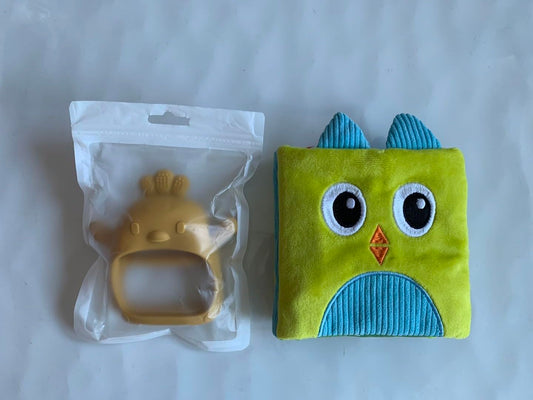 Soft Baby Books Gift Set – Cloth Crinkle Books for Infants 0-3-6-12 Months, Newborn Teething Toy, Tummy Time Toy, Baby Teethers, Shower Gift for Boys & Girls (2-pcs)