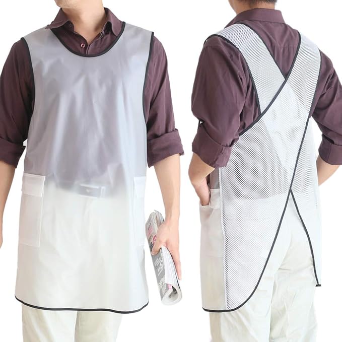 NEWGEM Japanese Linen Cross Back Cooking Aprons for Women Men with Pockets Cute for Baking Kitchen