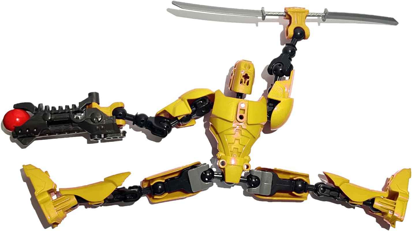 Titan 13 Action Figure, T13 Action Figures 3D Printed Multi-Jointed Movable, Nova 13 Action Figure Lucky 13 Action Figure Dummy 13 Action Figure, Game Gifts Valentines Gifts (New Yellow)