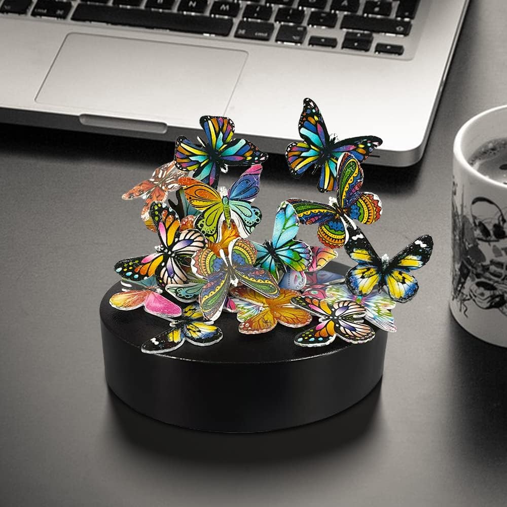 Desk Sculpture Butterflies Desktop Stress Relief Toy Fidget Toy for Anxiety Office Gift (22pcs Butterflies)