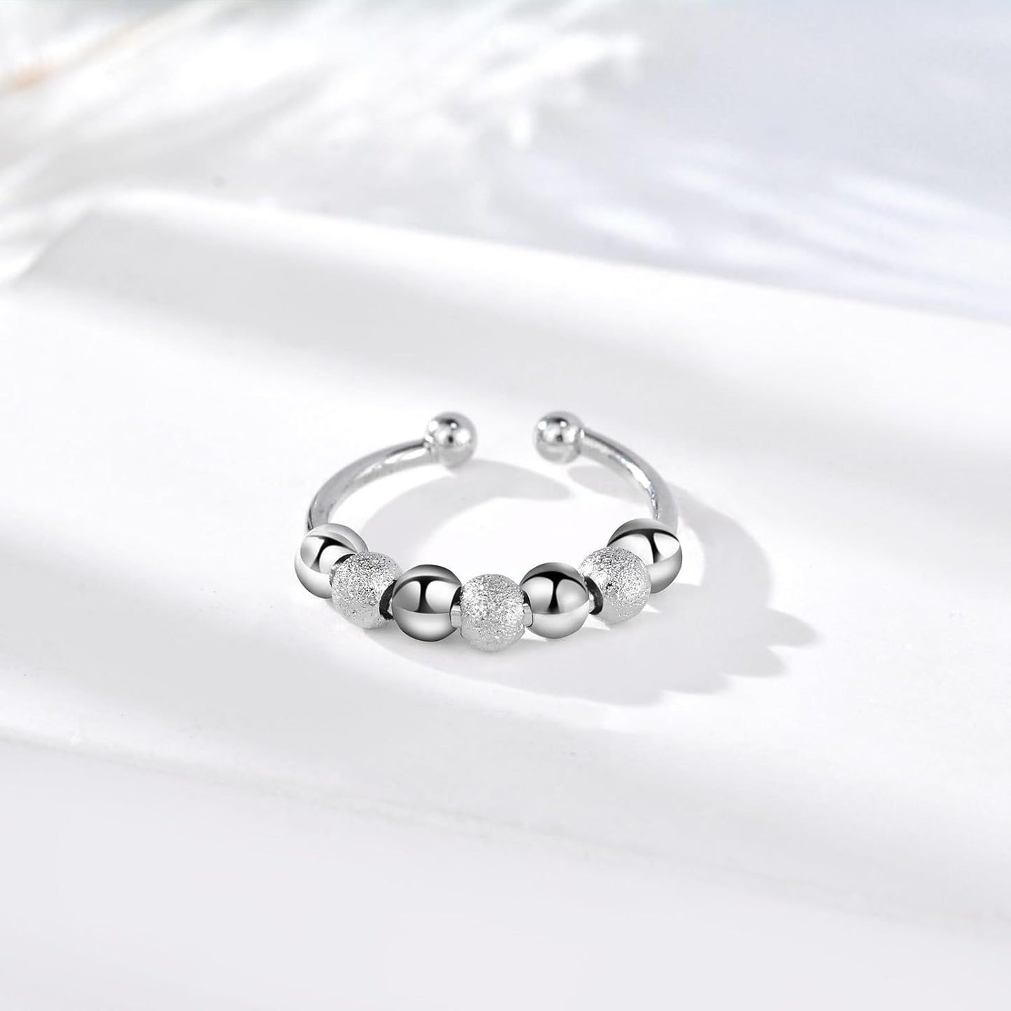 INFUSEU Funny Spinner Fidget Rings for Women Girls Anti Anxiety Stress Worry, Adjustable Size