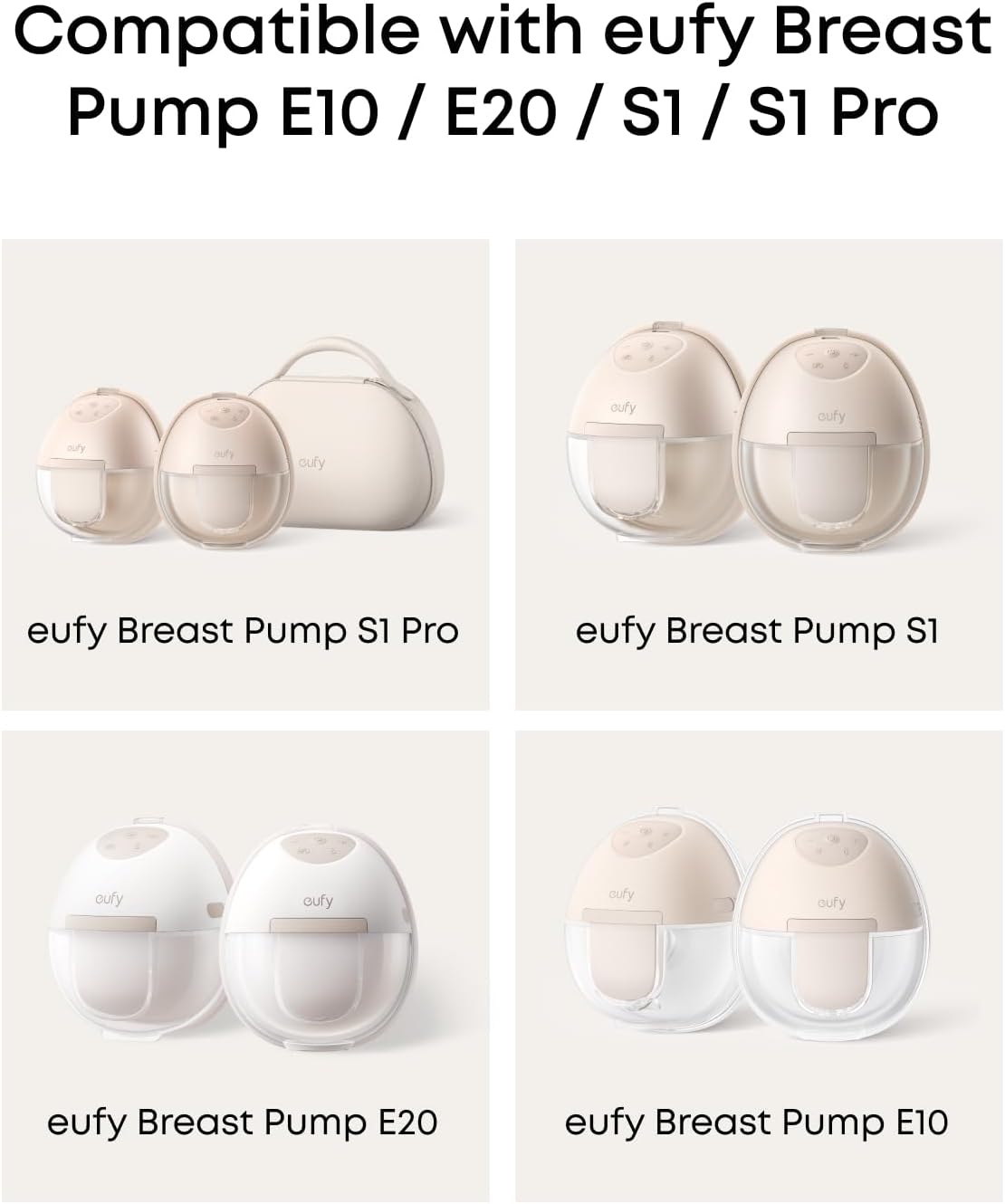 eufy Original Spout Cap (4-Pack) for Wearable Breast Pump E10/E20/S1/S1 Pro, Breast Pump Replacement Parts