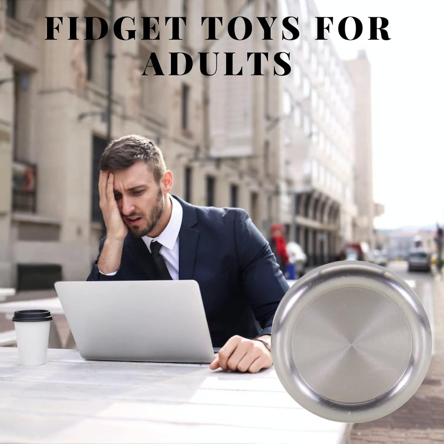 Haptic Coins Fidget Slider Fidget Clicker Adult Metal EDC Office Decor for Desk Toys Perfect for ADHD, ADD Anxiety Relief Gifts for Men