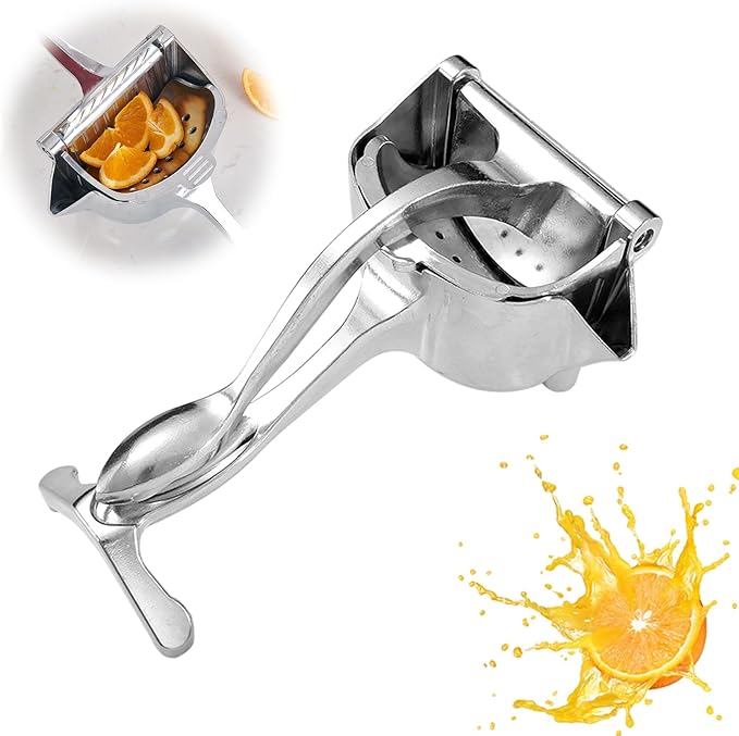 Aluminum Alloy Fresh Manual Lemon Juicer, 2025 New Upgraded Compact Citrus Press, Durable Lime Juicer for Extractor Fresh Lime Juice, Manual Juice Extractor for Home Kitchen Tool (Silver)