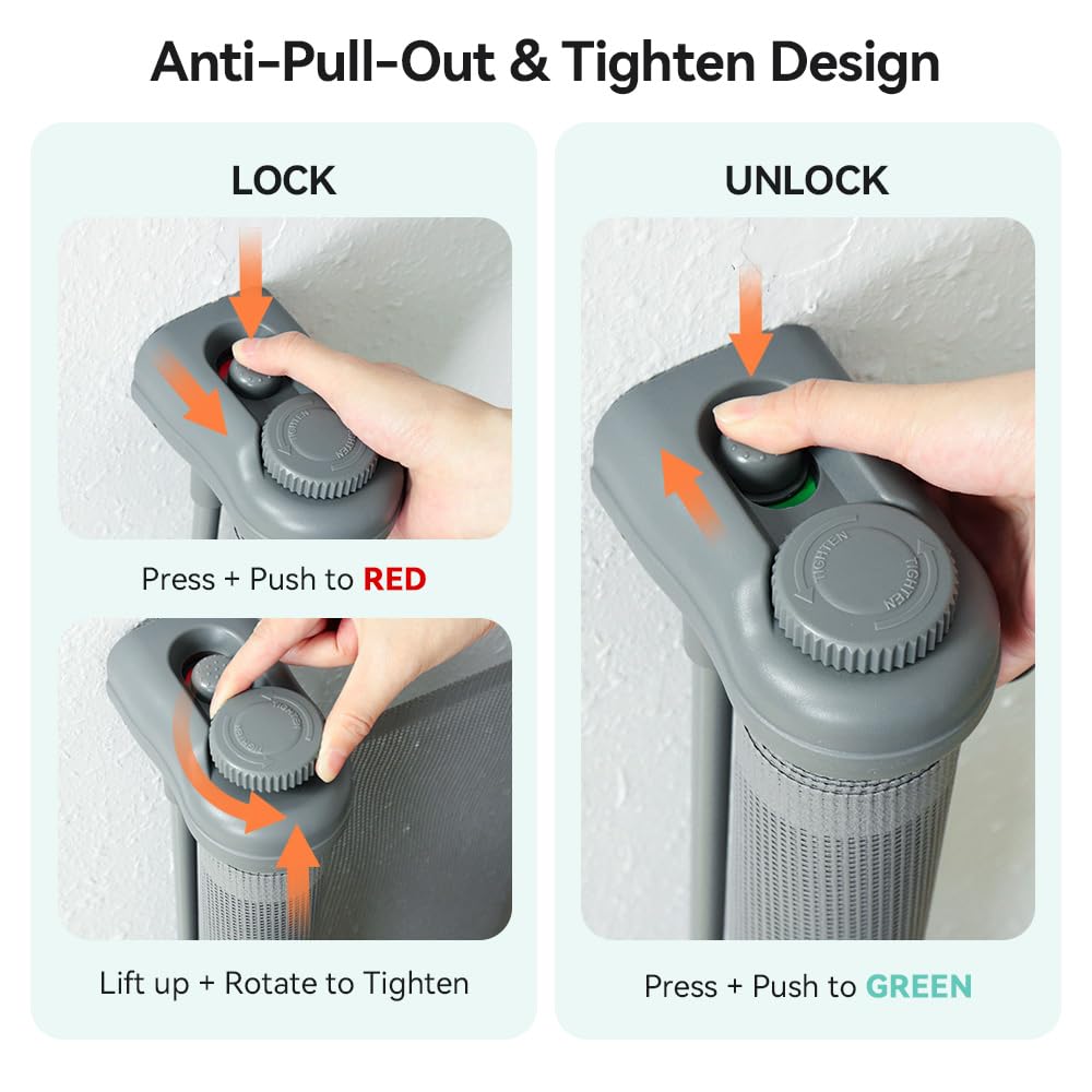 COMOMY 118" Retractable Baby Gates Extra Wide, Retractable Dog Gate for Large Openings, Extra Long Dog Gates for The House, Extra Large Mesh Pet Gate for Stairs, Doorways, Hallways, Indoor&Outdoor