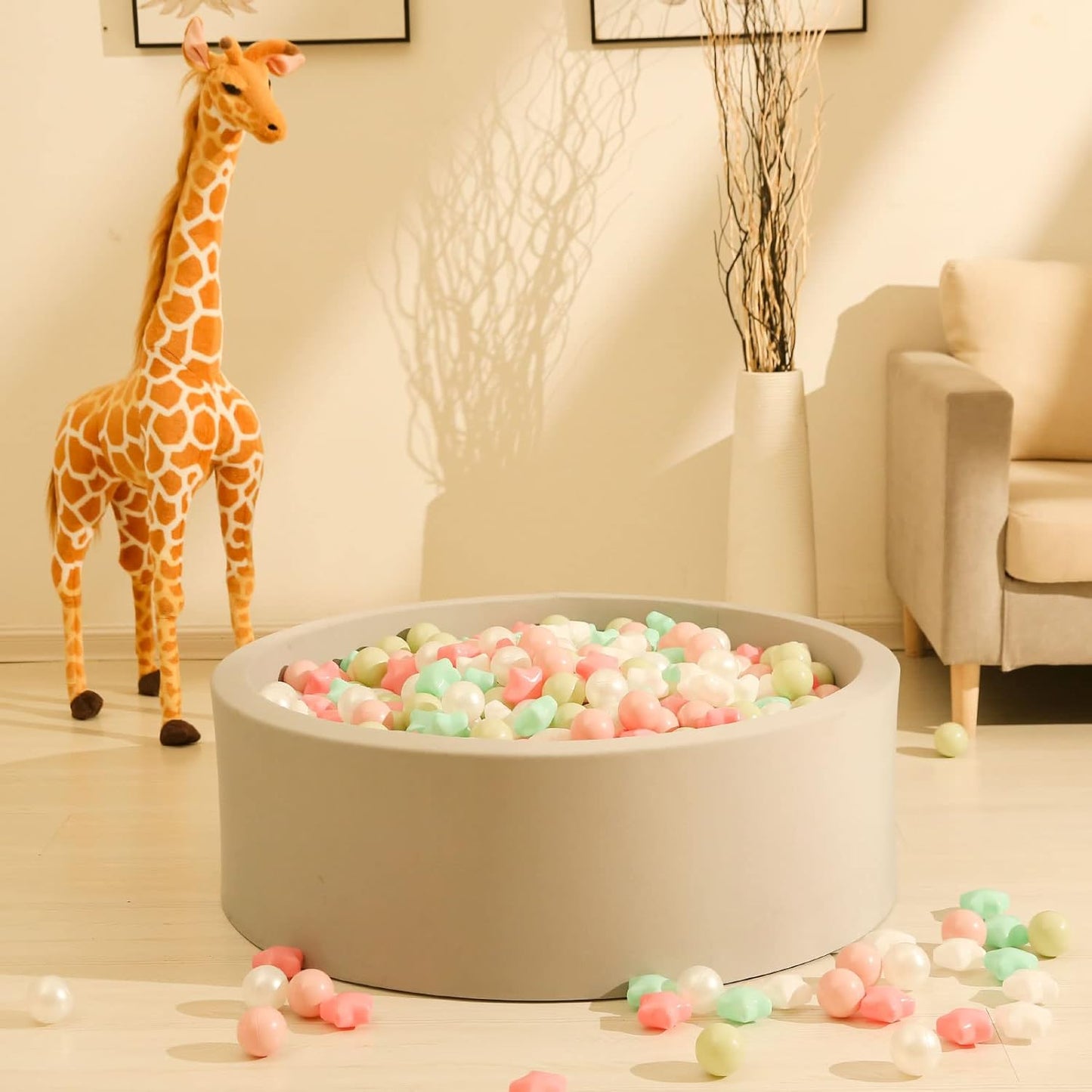 GOGOSO Ball Pits Balls for Toddlers Pack of 50 100 200 Plastics Shape Ball Non-Phthalate Non-BPA Non-Toxic 2.2-Inch Crush Proof Play Balls