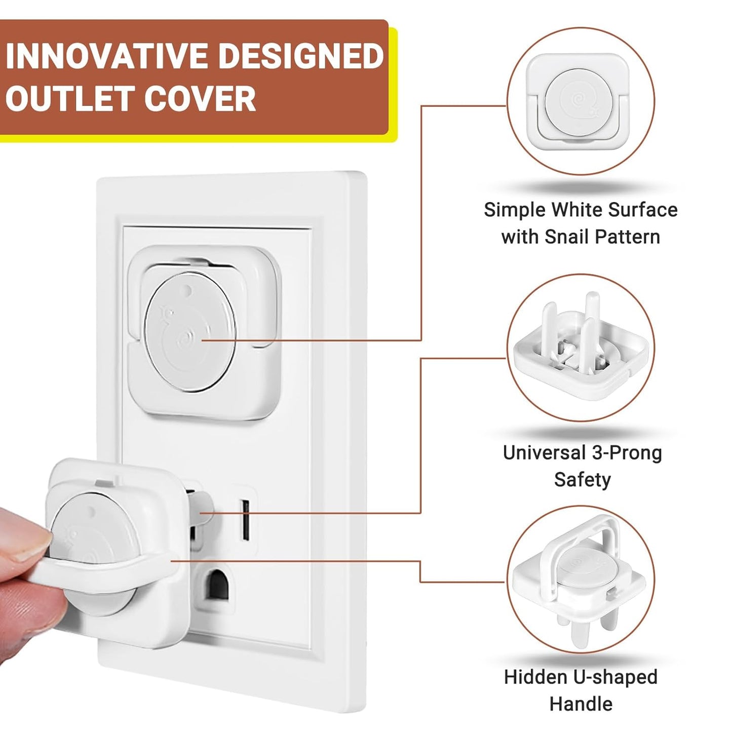 Outlet Covers Baby Proofing, 40 Pack Child Proof Plug Socket Covers Electric Plug Protectors Safety Caps to Prevent Power Shock, for US 3-Prong, White