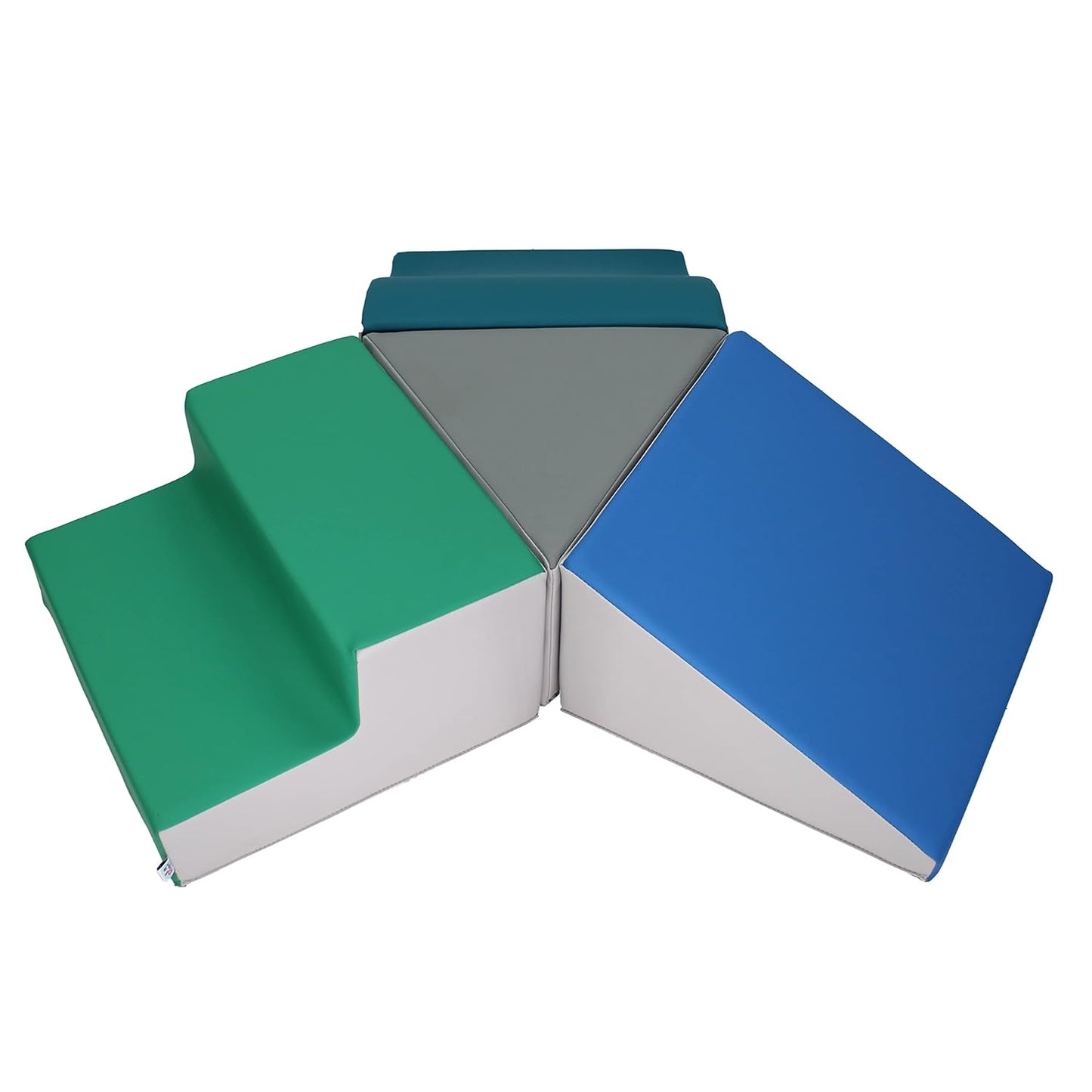 FDP SoftScape Toddler Playtime Junction 360 Climber, Indoor Active Play Structure for Toddlers and Kids; Safe Soft Foam for Crawling, Climbing and Sliding (4-Piece) - Contemporary, 13799-CT