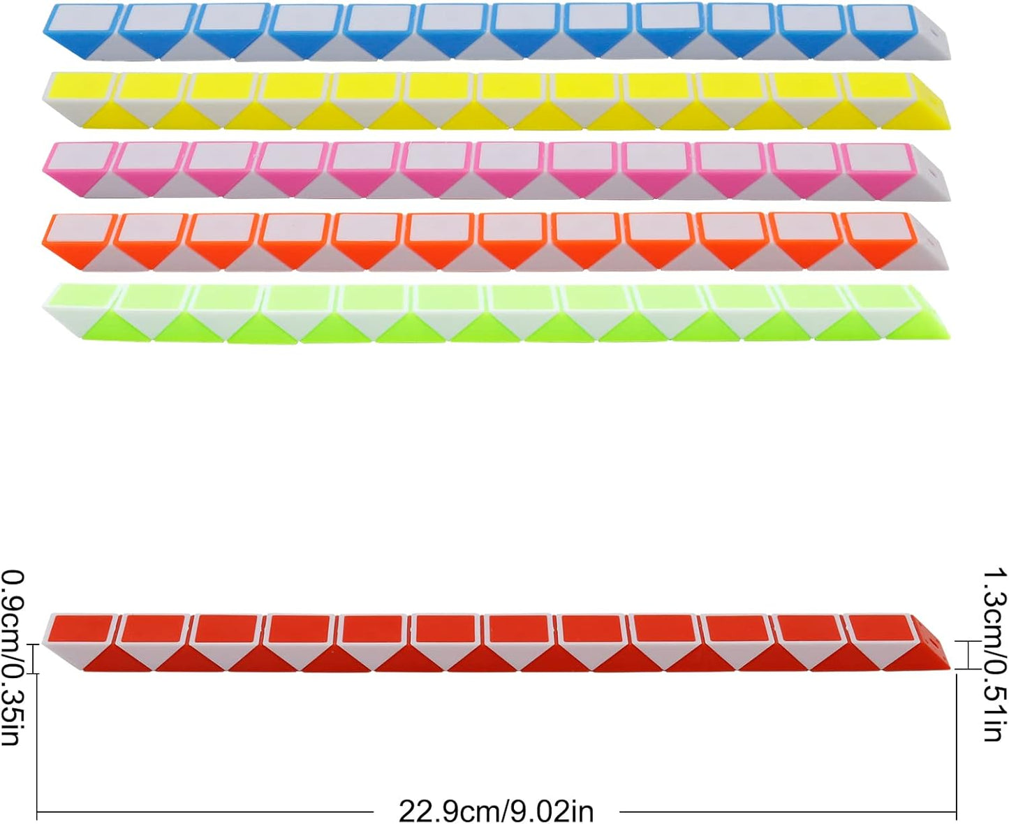 12 Pack 24 Blocks Mini Fidget Snake Cube Mini Twist Puzzle Cubes Magic Speed Cubes Toy for Kids Party Bag Fillers, Party Supplies