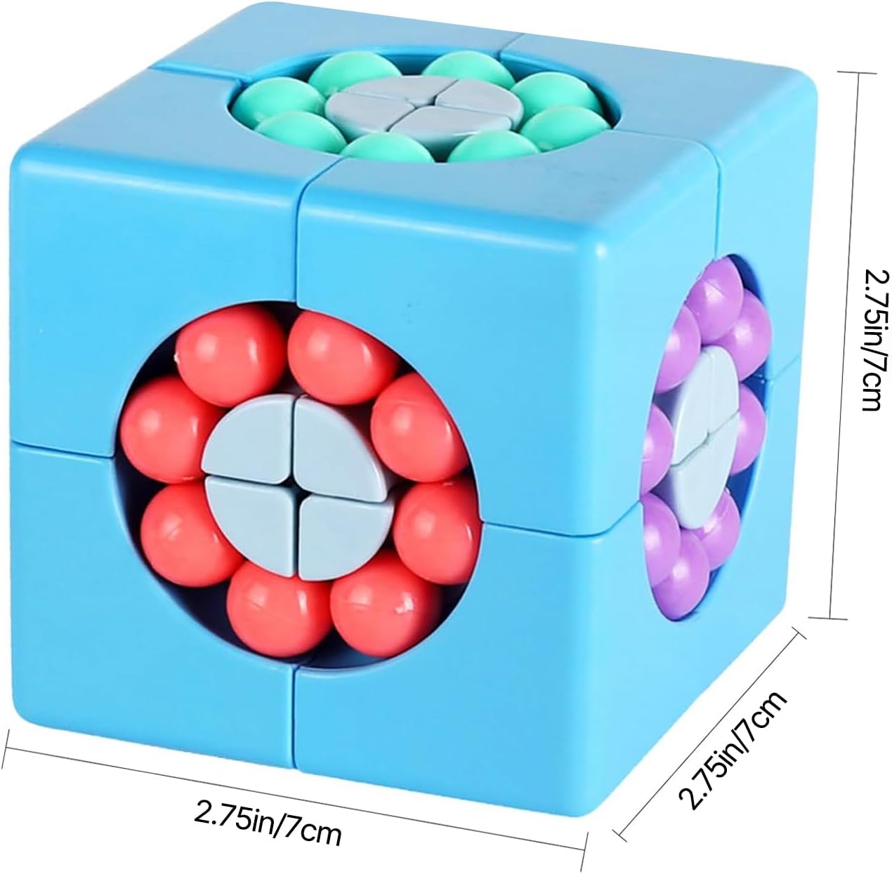 YUDANSI Magic Bean Puzzle Toy, Rotating Cube Magic Bean Educational Puzzle, Magic Ball Brain Teaser STEM Game, Prize or Gift for Kids Boy Girl Age 3+, Teens and Adult for Birthday New Year