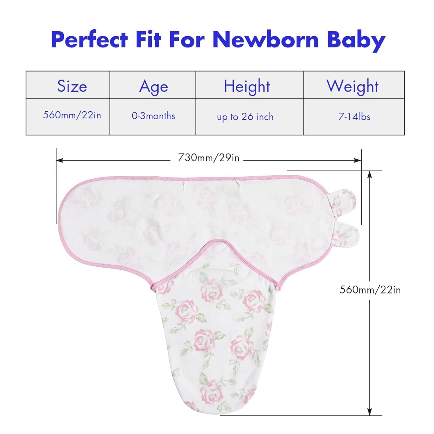 Organic Baby Swaddle Sleep Sacks, 4-Pack Swaddles for Newborns Baby Essentials, Infant 0-3 Months, 100% Cotton Soft & Snug Adjustable Wrap Nursery Swaddling Blankets Improves Sleep