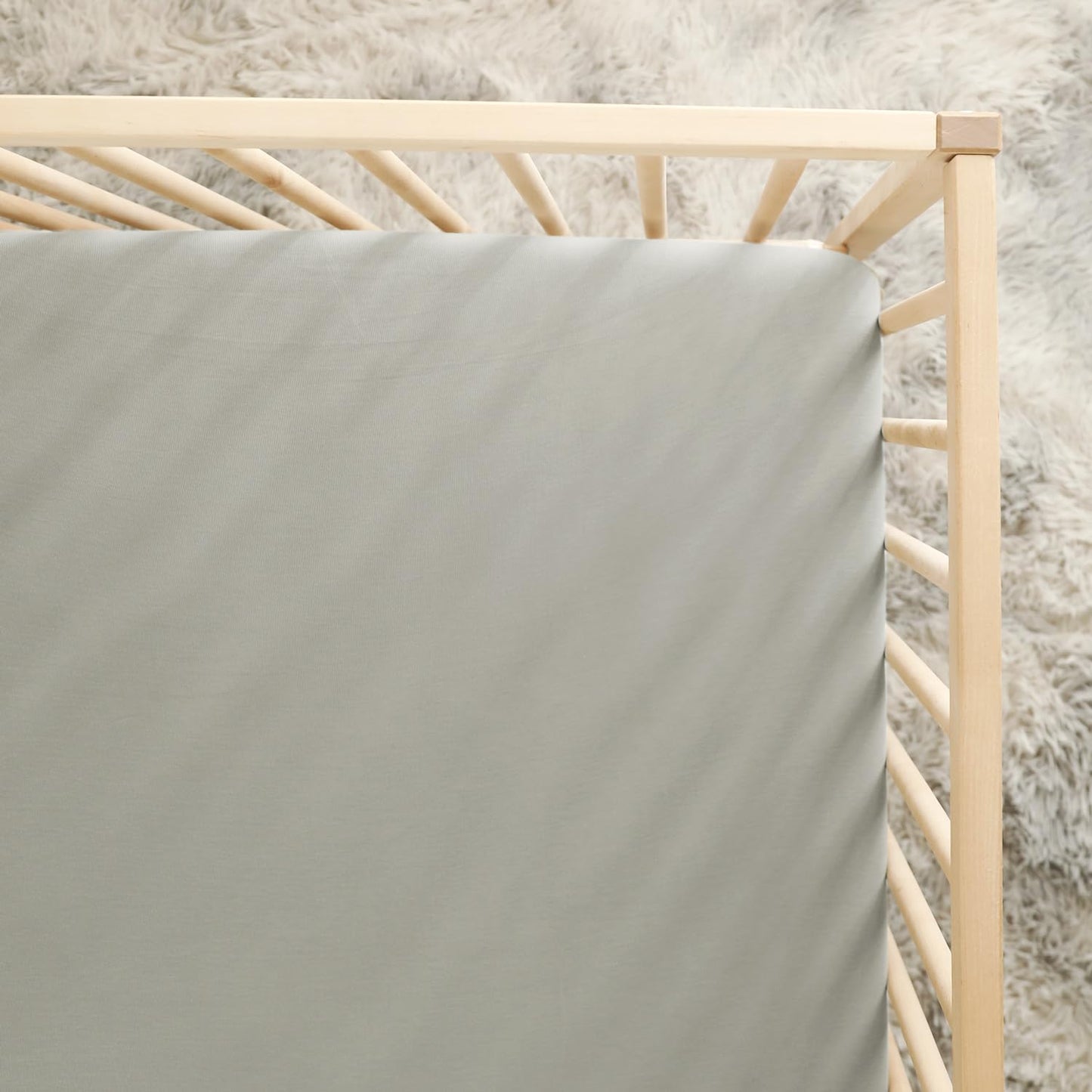 GRSSDER Mini Crib Sheets Fitted, Pack and Play Sheets 2 Pack, Ultra Soft Stretchy Pack N Play Sheets, Universal Fit for Playard Mattress, Jersey Crib Sheets Neutral for Boys and Girls, Gray/White