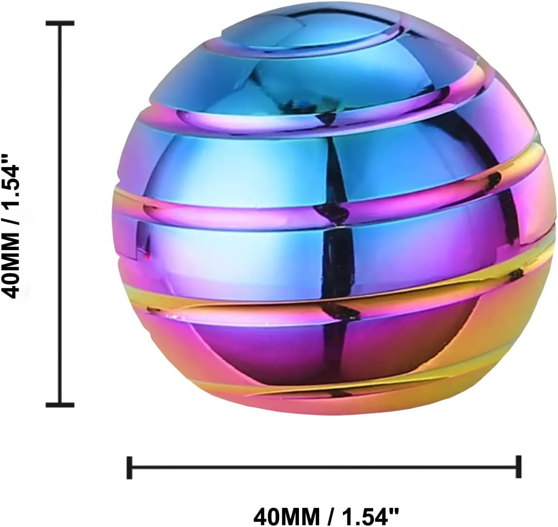 Kinetic Desk Toys, Fidget Toys Kids Adults, Adults Office Desk Toys, Metal Kinetic Fidget Spinners for Kids Party Favors, Stocking Stuffers for Kids (1.54", Rainbow)