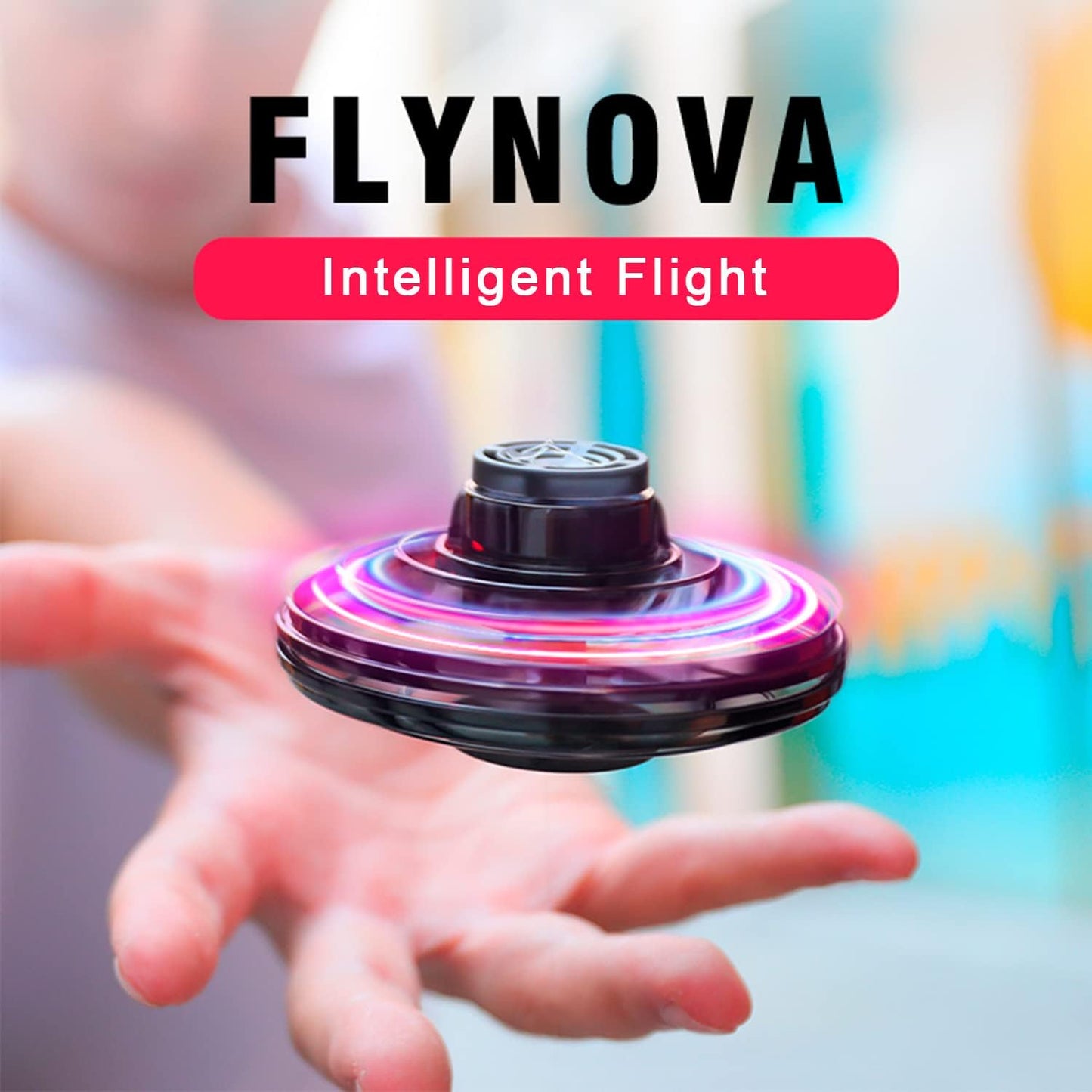 FLYNOVA Hand Operated Mini Drones,UFO Magic Flying Orb with Lights,Hover Boomerang Fidget Spinner,Easter Christmas Birthday Gift for Indoor Outdoor Party Boys Girls Teen Toy Age 8 9 10 11+