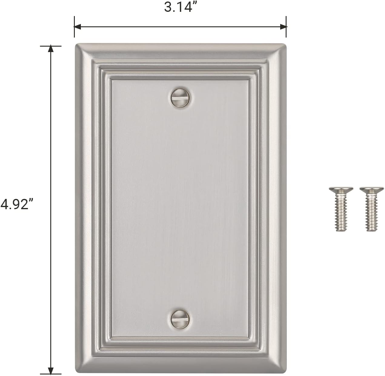 DEWENWILS 4-Pack Blank Wallplates, Brushed Nickel Outlet Cover, Stanless Steel