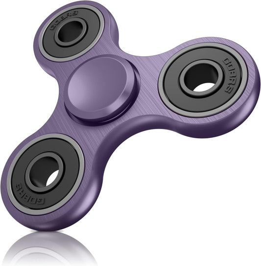 ATESSON Fidget Spinner Toys, Durable High Speed Bearing Metal Hand Finger Spinners EDC ADHD Focus Anxiety Stress Relief Boredom Killing Time Toys for Kids Adults Purple