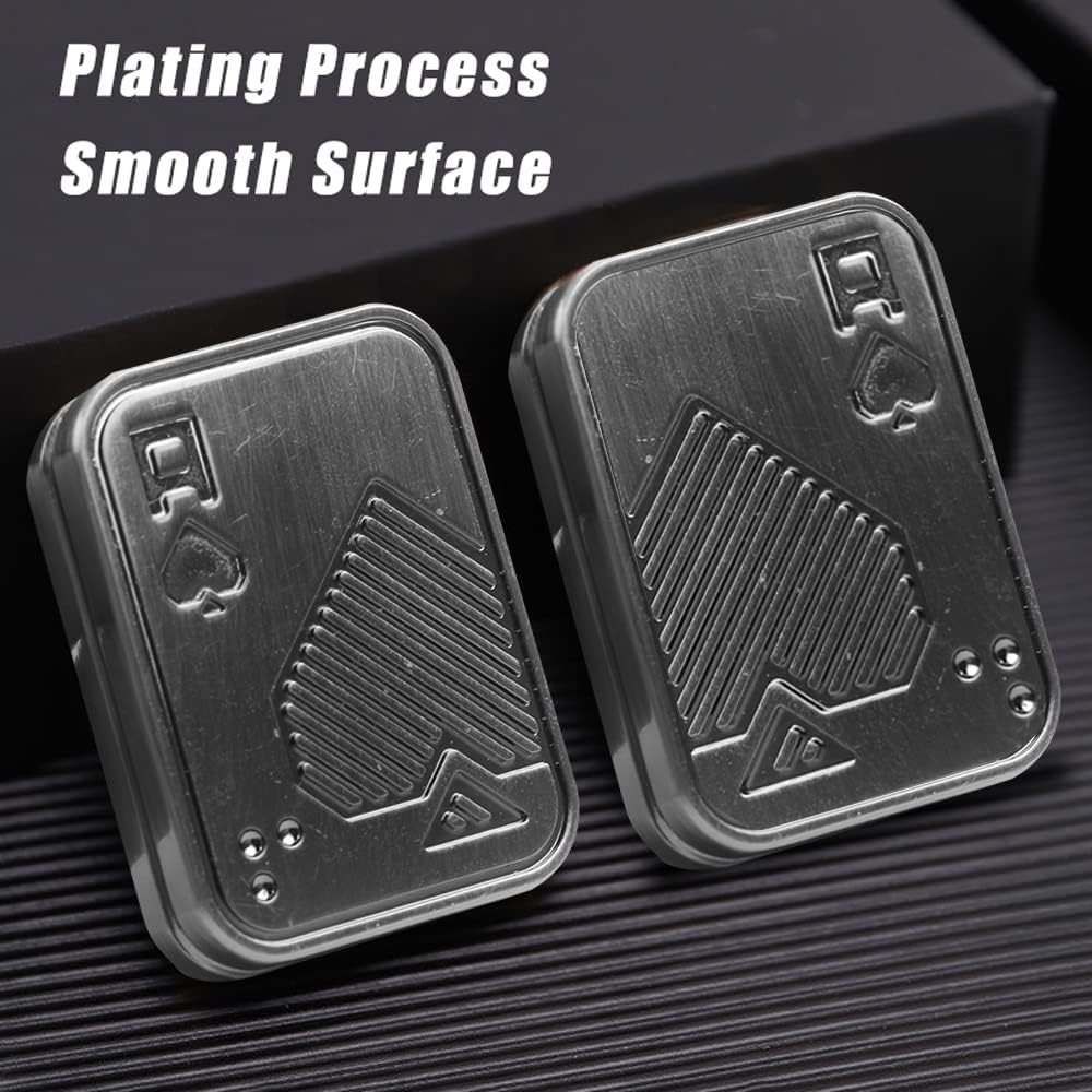 Magnetic Metal Fidget Toys - Metal Poker Push Card Fidget Slider Stress Relief Toy, Men’s EDC Toy Fidget Toy Haptic Coin, Office Desk Toys Gifts for Boyfriend and Father (AA)