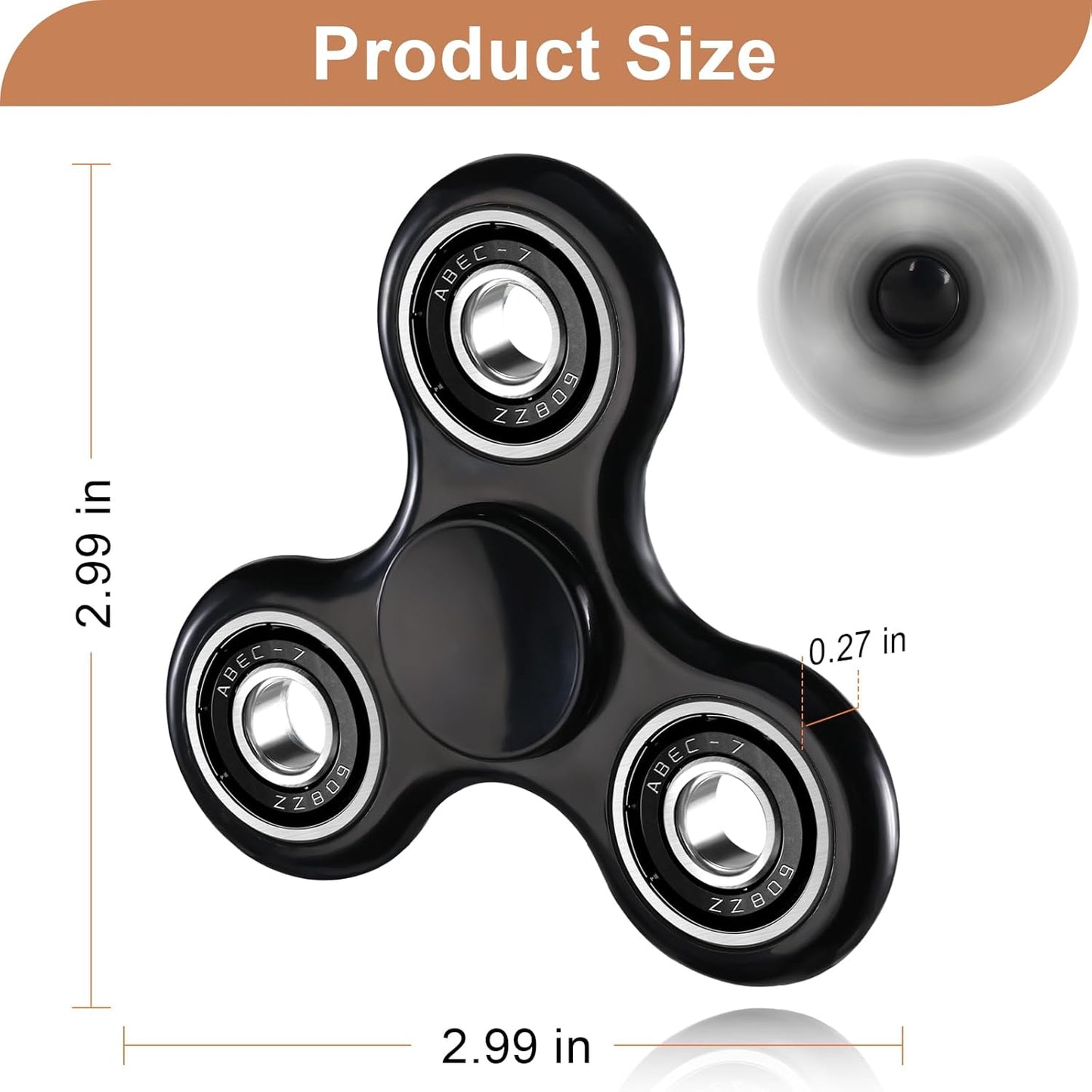 SCIONE Fidget Spinner Toy 1 Pack, Stress Anxiety Relief Sensory Fidget Toys for Kids Adults, Cool Fidget Spinners for ADHD Autism Birthday Gifts Stocking Stuffers Classroom Prizes for Boys Girls