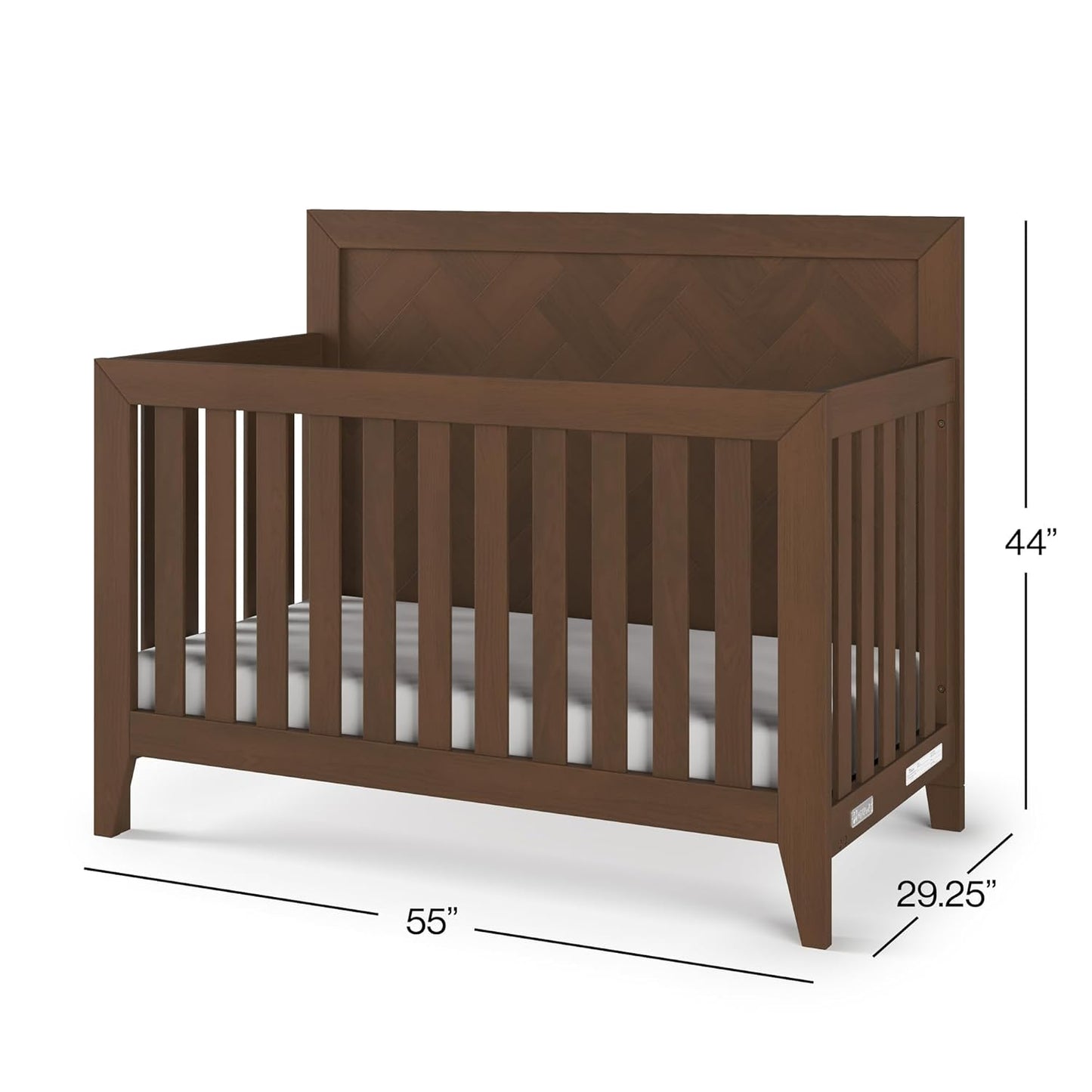 Child Craft Kieran 4-in-1 Convertible Crib, Baby Crib Converts to Day Bed, Toddler Bed and Full Size Bed, 3 Adjustable Mattress Positions, Non-Toxic, Baby Safe Finish (Toasted Chestnut)