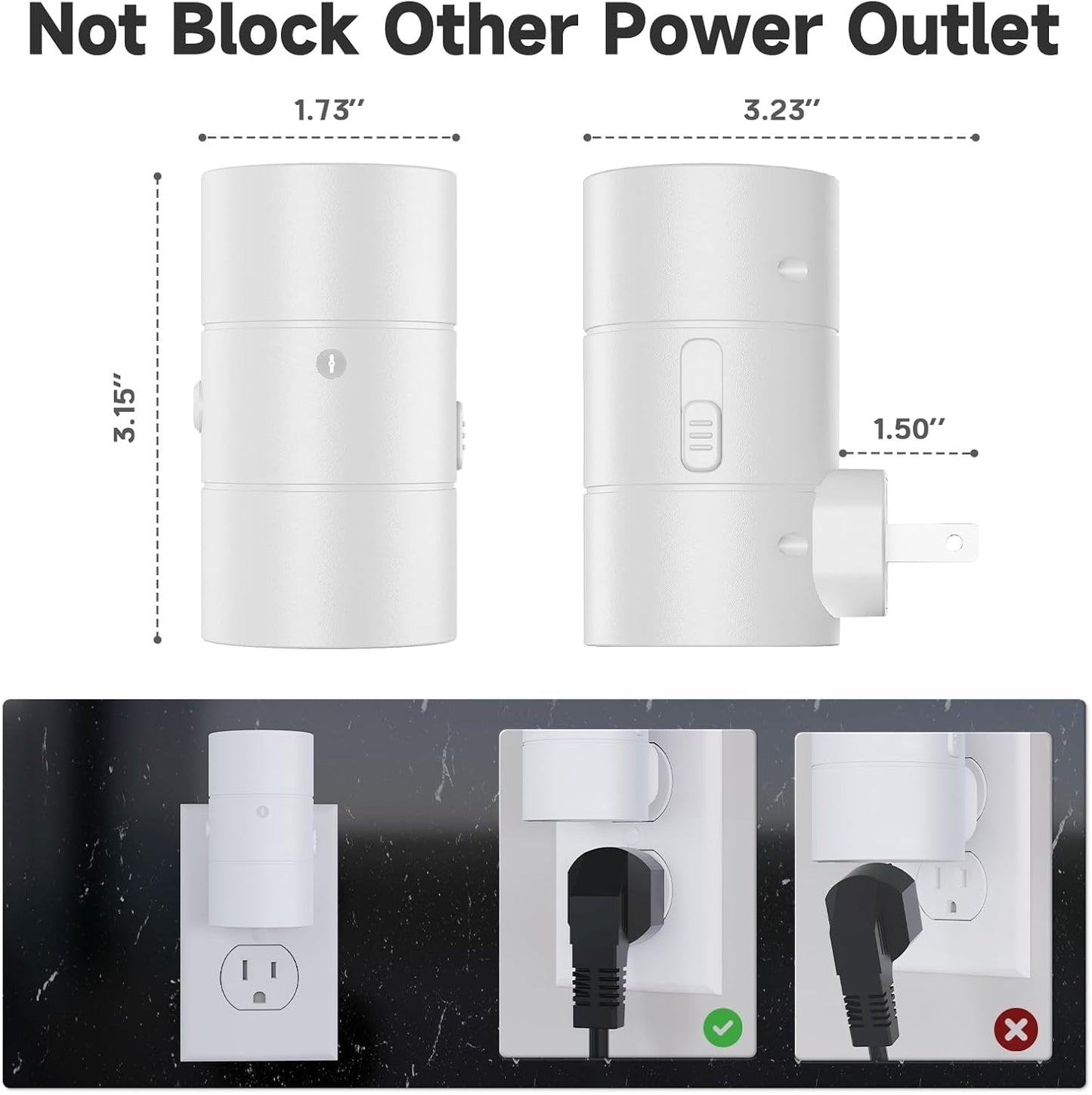 NIORSUN Dusk to Dawn Night Light Plug in,Bright Night Lights Plug Into Wall with 3 Light Modes,Ultra-Slim Design,0-100LM Dimmable Night Light for Hallway Bathroom Stairway Bedroom,White,6 Pack