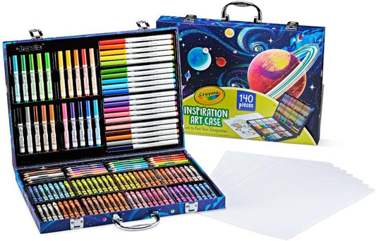 Crayola Inspiration Art Case Coloring Set, 140pc Space Theme – Art Kit for Kids, Crayons, Markers, Pencils, Gift for Boys & Girls, Ages 5, 6, 7, 8 [Amazon Exclusive]