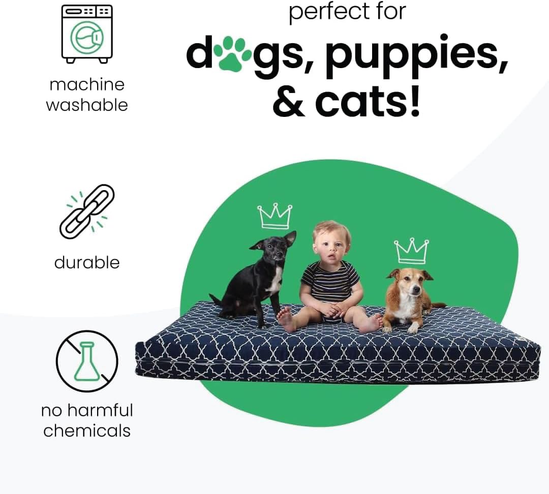 Molly Mutt Large Crib Mattress Cover - Romeo & Juliet Print - Measures 27”x52”x5”- 100% Cotton - Durable - Breathable - Sustainable - Machine Washable Dog Bed Cover