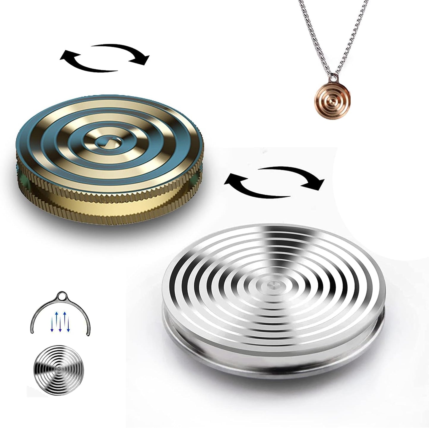 2 Pcs Desk Spinning Toy Kinetic Desk Toys Spinning Gyro Gyroscope Toy Desktop Gyro Fidget Spinner Desktop Decompression Toy Optical Illusion Fidget Toys Desk Top Spinner