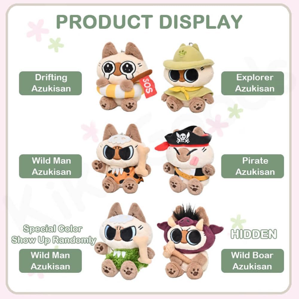 Nobeko Azukican Cat Island Exploration Series Blind Box Figures 4PCs Random Art Cute Plush Collectibles Birthday Gift