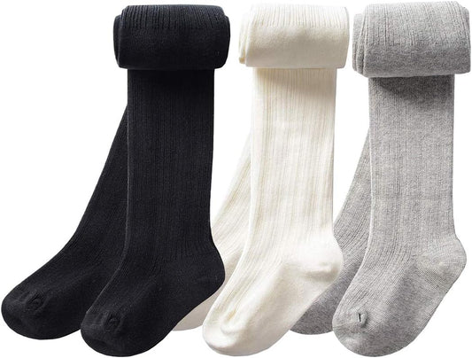CHUNG Toddler Little Girls Cotton Tights Footed Thick Winter Cable Knit Legging Pantyhose Stocking