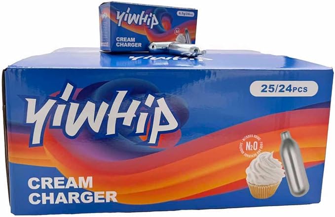 pleasantly surprise genuine products yiwhip 8g Premium Recyclable Steel Whipping Gas Cartridges Made for Cream Dispenser - Pure with Long Shelf Life (25)