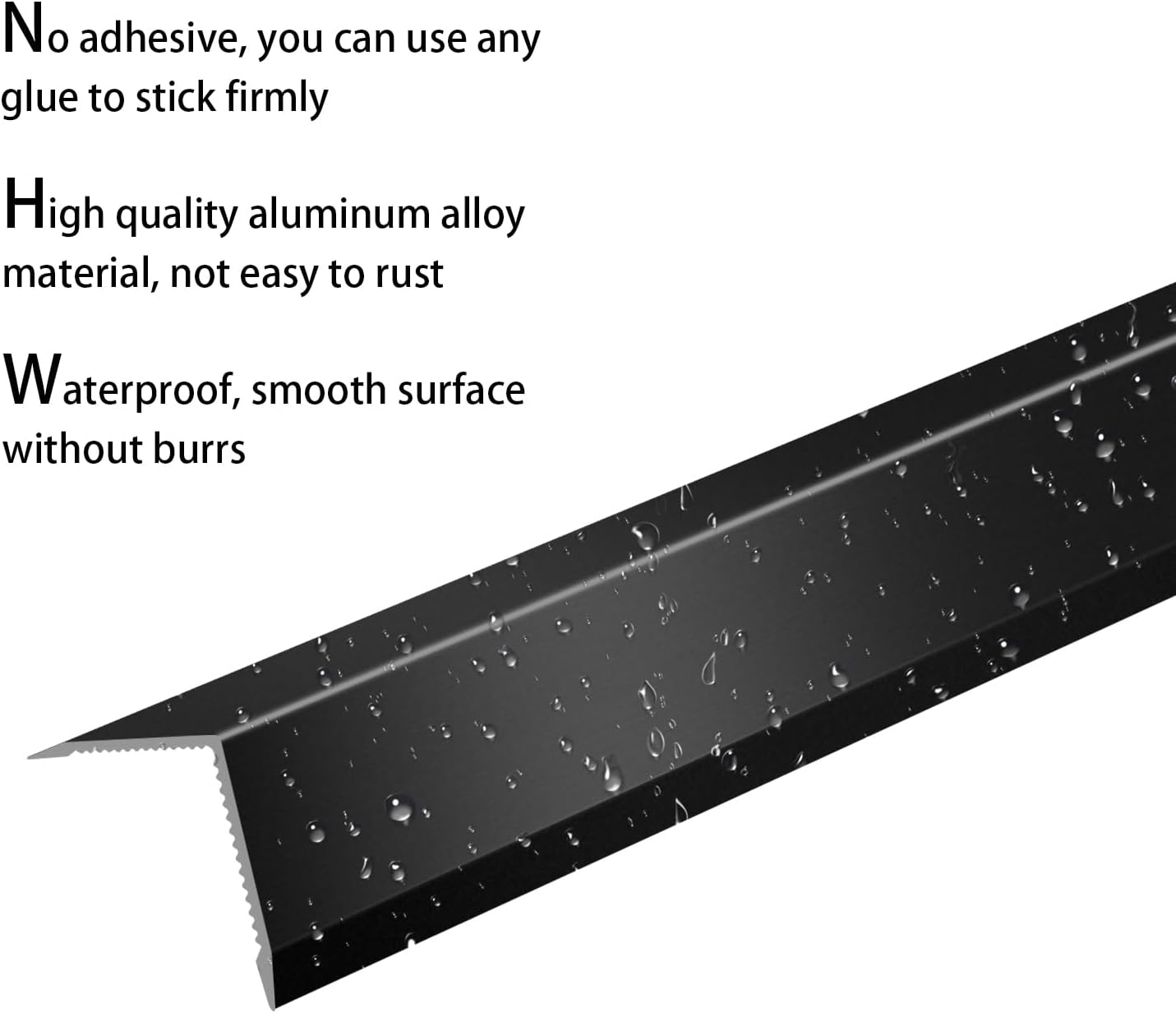 Aluminum Alloy Metal Corner Protector 10PCS Wall Corner Protector 0.6x0.6x48 inches Corner Trim Black Decoration Pack of 10 Corner Guards 21Ga Thickness