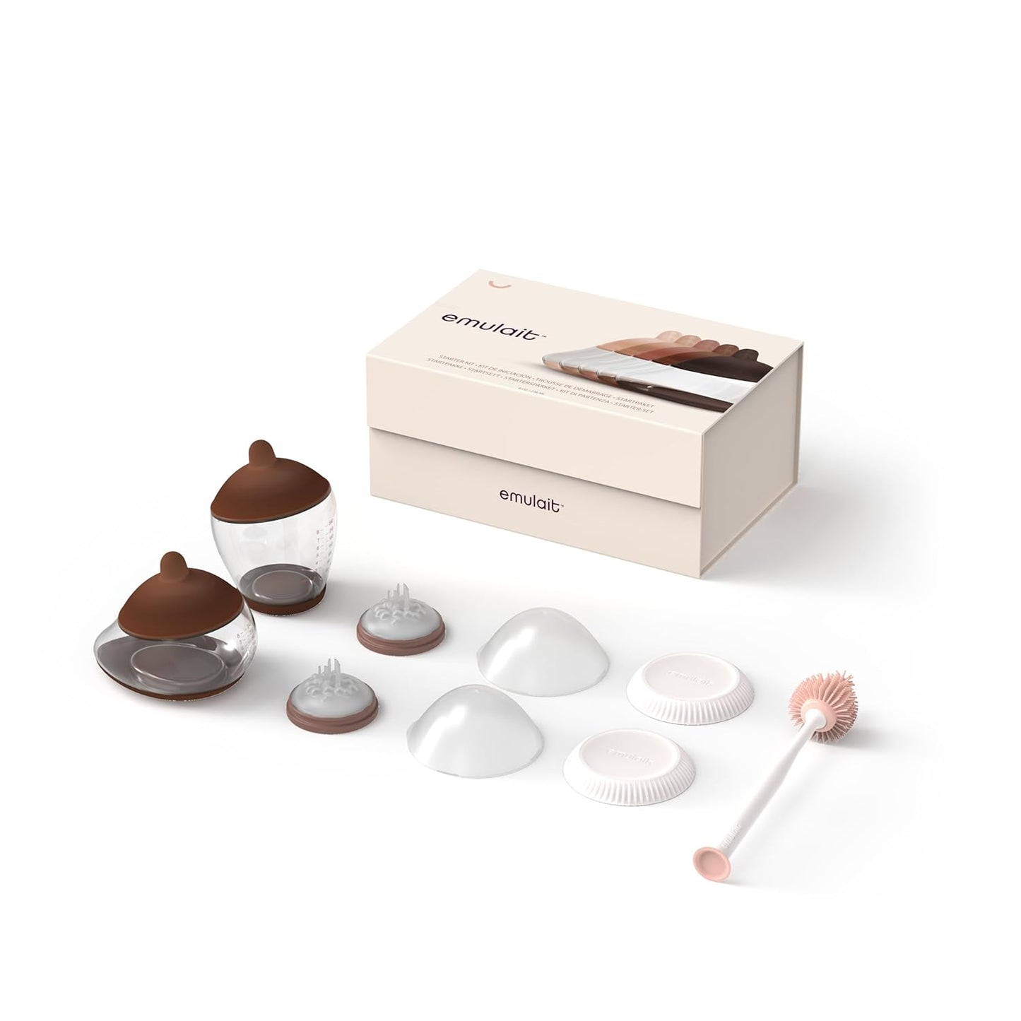 Baby Bottle Starter Kit Includes 2 Bottles 2 Nipples 2 Caps 2 Lids 2 Responsive Flow Valves, Cleaning Brush