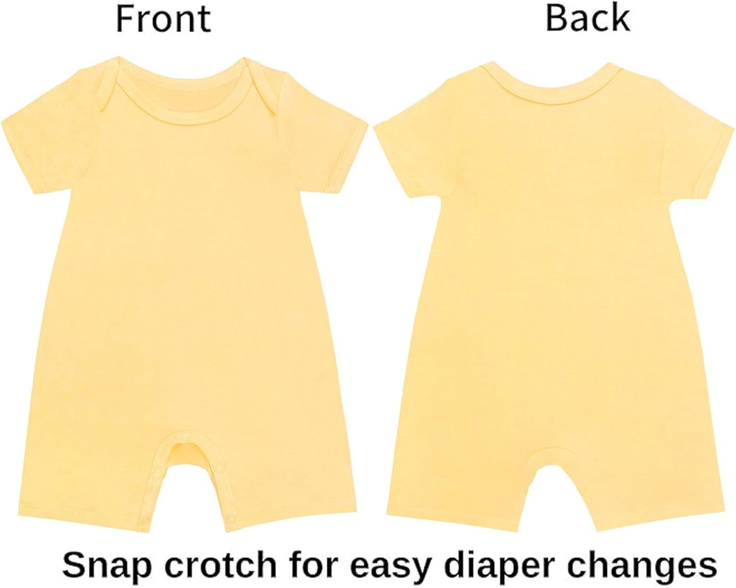 GUISBY Rayon Baby Pajamas, Short Sleeve Footless Rompers, Snap Closure Sleeper for Boy Girls