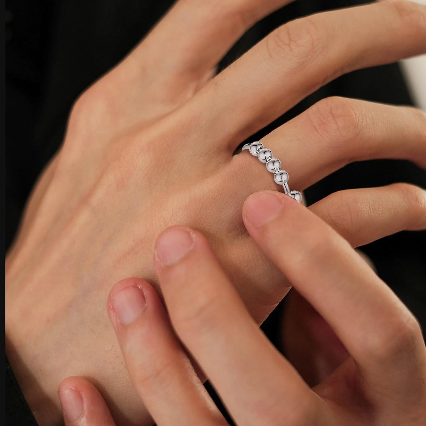 INFUSEU Funny Spinner Fidget Rings for Women Girls Anti Anxiety Stress Worry, Adjustable Size