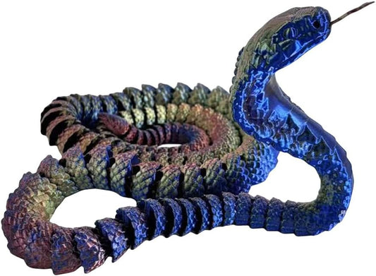 3D Printed Snake Cobra-3D Printed Animals Fidget Toy Creative 3D Printed Animals Articulated Snake Collectibles Home Office Executive Desk Decor