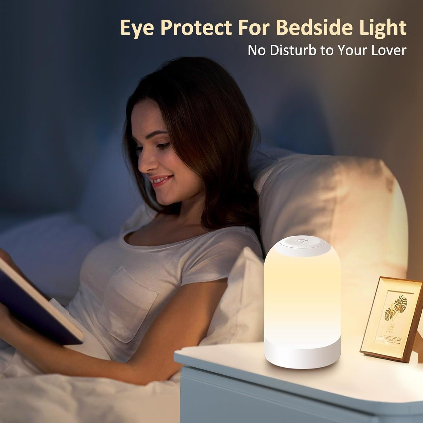 Bedside Touch Night Light, Baby Nursery Nightlight for Kids Adults, Egg Light with Timer, Dimmable Small Cordless Table Lamp for Nightstand/Bedroom/Children's Room, USB Rechargeable, White/Warm/Amber