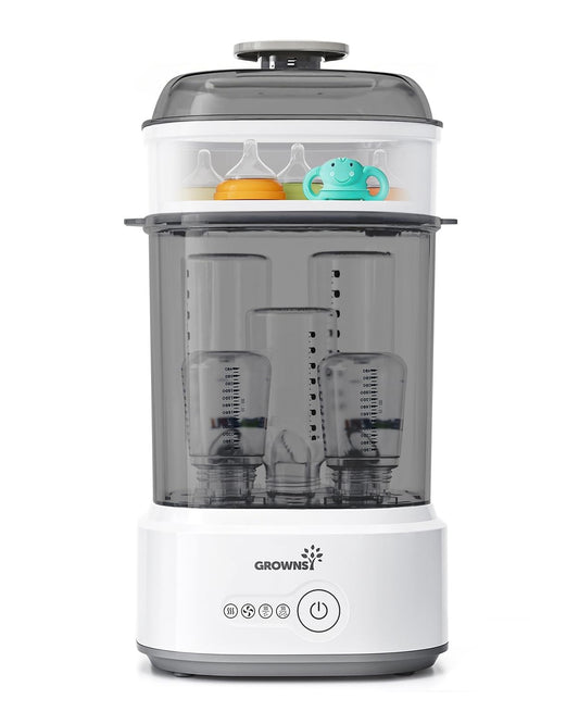 Bottle Sterilizer and Dryer, Compact Electric Steam Baby Bottle Sterilizer (Esterilizador de Biberones), Bottle Sanitizer for Baby Bottles, Pacifiers, Pump Parts Black