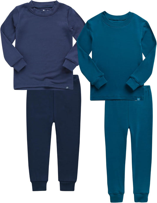 VAENAIT 6M-12Y Toddler Kids Girls Boys Soft Comfy Modal Tencel Solid Raglan Sleepwear Pajamas Pjs 2pcs/4pcs Set